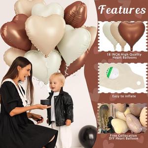 Bonitos Globos de Corazón de 18 Pulgadas de Color Puro, Globos de Papel de Aluminio para Decoración de Bodas, San Valentín, Globos de Amor - Product Image 3