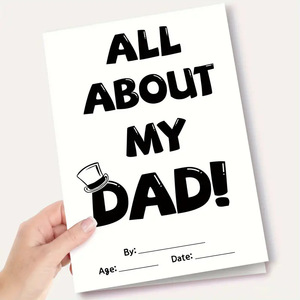 Alles über meinen Vater: Ausfüllbares Buch, Vatertags-DIY-Erinnerungstagebuch, gefaltete Grußkarte, Aktivitätsgeschenk für Kinder zum Vatertag - Product Image 2