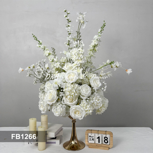 Bolas de flores artificiales románticas blancas de 3D, 80 cm, 60 cm, 50 cm, bolas de flores de seda color crema para centros de mesa de boda y decoración. - Product Image 2