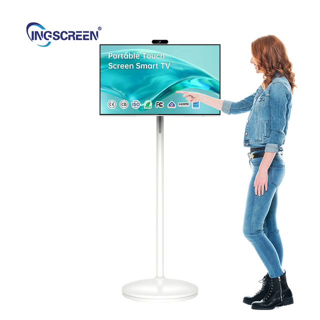 INGSCREEN 24 Inch LED HDTV Android 12 Smart Touch Screen Portable TV with Built-in Speaker 1080p Full HD Ultrathin Design