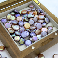Perles d'eau douce naturelles Zhuji en gros, 11-13mm, couleur naturelle, forme bouton plat, haute brillance, perles lâches pour la fabrication de bijoux DIY