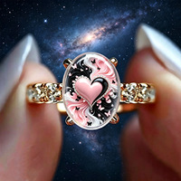Cincin Potret Perawan Maria Berlapis Tembaga dengan Zirkon, Cincin Oval Bergambar Tokoh Religius, Perhiasan Wanita untuk Pemakaian Sehari-hari, Hadiah
