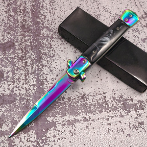 Cuchillo plegable táctico con mango de resina italiana multifunción para exteriores, herramientas EDC de <span class=keywords><strong>caza</strong></span> para acampar, cuchillo de bolsillo de supervivencia - Product Image 6