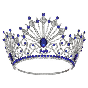 Elegant Silver Round Rhinestone Tiara Exquisite Hollow Design Multi Color Gem Crown <b>Wedding</b> Party Hair <b>Accessory</b> - Product Image 3