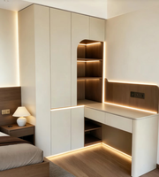 Meuble de Rangement et Coiffeuse Combinés Modernes, Ajustables, Écologiques et Portables, au Design Épuré pour Chambre à Coucher, Villa, Petit Appartement et Coin