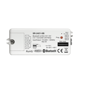 Convertitore Sunricher RF 2.4G Mesh a <span class=keywords><strong>DALI</strong></span>+0/1-10V 2 in 1 con <span class=keywords><strong>DALI</strong></span> PS 50mA integrato e relè 5A controllato tramite telecomando RF e app intelligente - Product Image 3