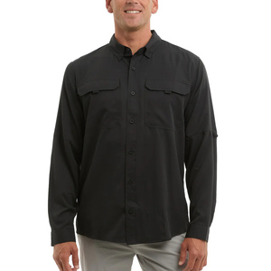 เสื้อเชิ้ตตกปลาแบบติดกระดุมเต็มตัว UPF 50 แห้งเร็ว มีฮู้ด ผ้าเจอร์ซีย์ UPF แบบกำหนดเองได้  บางเบา  ชุดตกปลาแบบสั่งทำพิเศษ - Product Image 1