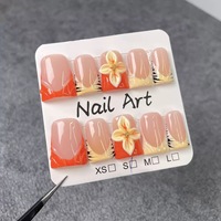 131-140 Ongles à Presser Faits Main en Forme de Bec de Canard, 10 Pièces, Réutilisables, en Acrylique, Faux Ongles pour Enfants, Modèle Artificiel à Motif Carré