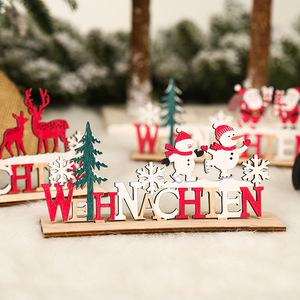 Accesorios navideños de estilo nórdico, muñeco de nieve, reno, alfabeto, adornos, accesorios hechos a mano, decoraciones para el hogar - Product Image 1