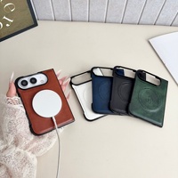 Étui de téléphone de luxe en cuir PU à motif, avec support magnétique et protection antichoc, style Ins, pour iPhone Duo