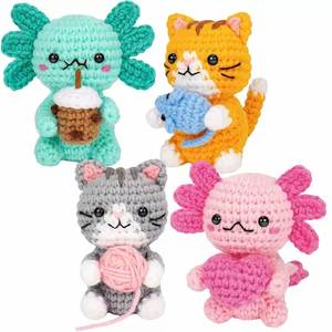 Kit de Ganchillo de Algodón de Leche Personalizado de Fábrica, Hazlo Tú Mismo, Animales Tejidos, Manualidades, Patrón de Dibujos Animados Tejidos a Mano, Suaves y Personalizables - Product Image 1