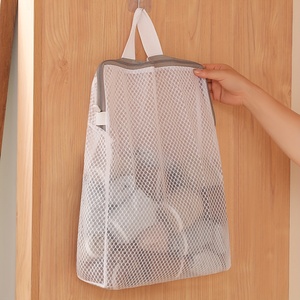 1 sacchetto per biancheria in rete a nido d'ape con cerniera - Organizzatore multifunzionale per riporre vestiti, da montare a parete, per camera da letto <span class=keywords><strong>e</strong></span> <span class=keywords><strong>bagno</strong></span> - Product Image 1