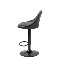 Tabourets de bar pivotants en cuir PU noir, réglables avec vérin à gaz, base métallique pour îlot de cuisine et comptoir – Vente en gros