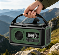 Radio AM/FM/WB e Internet con Manivela y Energía Solar de 10000 mAh, con Alarma y Función de Carga