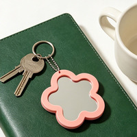 Miroir de maquillage compact personnalisable en PVC souple, impression UV, design portable, options multicolores, mignon, dessin animé, minimaliste