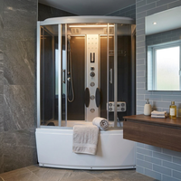 Cabine de douche intelligente anti-rouille avec porte à fermeture douce, cabine de douche connectée pour salle de bain de maison de plage