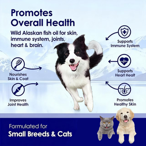 Olio di Salmone Selvaggio dell'Alaska Puro per Cani e Gatti, Integratore Alimentare Liquido per Animali Domestici, Supporto per Articolazioni, Pelo e Salute del Cuore - Product Image 4