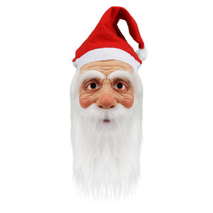 <span class=keywords><strong>Masque</strong></span> de Père Noël intégral écologique et réaliste avec chapeau rouge et barbe, accessoires de déguisement en <span class=keywords><strong>latex</strong></span> pour fête - Product Image 5