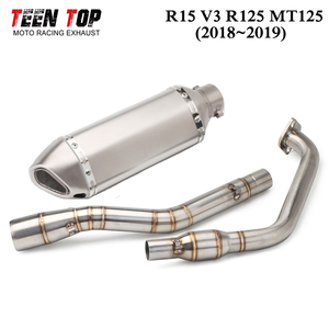 Tubo de sistema de escape de motocicleta de fábrica TEENTOP para cabezal de escape Yahama R125 R15 V3 <span class=keywords><strong>MT15</strong></span> MT125 51mm 2018 ~ <span class=keywords><strong>2019</strong></span> - Product Image 6