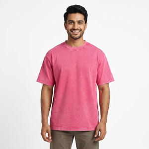 Camiseta holgada y barata con lavado ácido de moda para hombre, camiseta Unisex de alta calidad de algodón 100, Camiseta con estampado de logotipo personalizado para hombre - Product Image 1