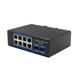 8 puertos Gigabit conmutador Industrial DIN 6KV IP40 temperatura POE 8 Port 10/100/1000Mbps + 2G SFP Industrial PoE, interruptor de Ethernet,