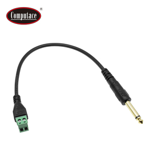 Cable adaptador de 6.35mm (1/4 de pulgada) con conector TS mono macho a bloque de terminales de tornillo de 2 pines verdes para cableado de proyectos de señal de altavoz - Product Image 2