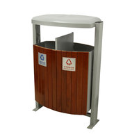 Poubelle extérieure en bois à double compartiment Poubelle à l'extérieur du parc Rue urbaine Cendrier Poubelle publique Poubelle de recyclage