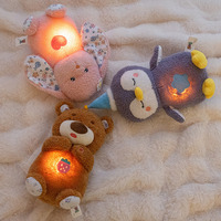 Ours respirant en peluche apaisant pour le sommeil, compagnon de dessin animé, jouet réconfortant, poupée bébé berceuse, cadeau en peluche, polyester et coton PP