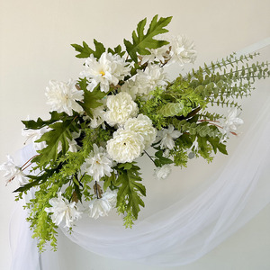 Arreglo floral artificial para suelo, decoración de bodas, flores de seda de plástico para accesorios de fotografía de bodas y decoración del hogar. - Product Image 3