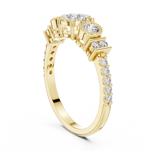 Bague en or et diamants de qualité supérieure pour femmes, design élégant et étincelant pour mariage, fiançailles et style quotidien - Product Image 1