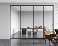 Porte coulissante triple très étroite de style rétro français, moderne, pour cuisine, balcon, séparation de pièce, fabricants de portes coulissantes pour salon