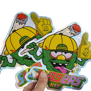 Venta al por mayor de etiquetas holográficas troqueladas impermeables de forma Irregular, Impresión de pegatinas de holograma de vinilo personalizada - Product Image 3