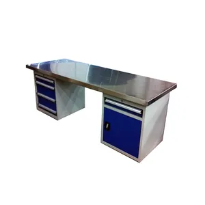 Professional heavy duty workbench Stainless steel electronic garage lab workbench with drawers