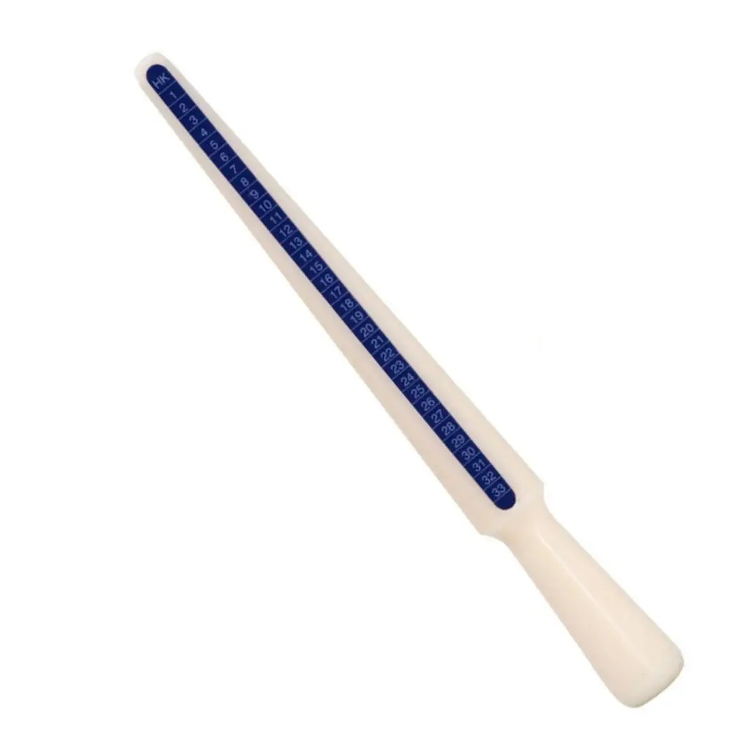 Mandril de plástico para joalheria, bastão de tamanho padrão HK 1-33, medidor de dedo, diâmetro, para ferramentas de medição de joalheria