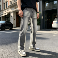 Jeans évasés vintage déchirés et délavés, style Y2K, taille haute, pour homme, style streetwear, hiver, directement de l'usine