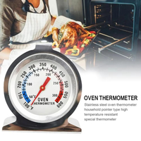 Termometer Oven Aman dari Baja Tahan Karat 50 300 ° Alat Dapur Pengukur Suhu Daging Makanan Tipe C Mini Dial Stand Up