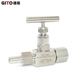 Válvula de Aguja Roscada de Acero Inoxidable SS316L, Tipo Soldado, con Manómetro para Medios Gaseosos - Product Image 3