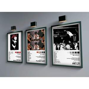 Copertina dell'album musicale astratto di Playboi Carti "<span class=keywords><strong>Die</strong></span> <span class=keywords><strong>Lit</strong></span>", stampa su tela, decorazione da parete per la stanza, pittura decorativa per la casa - Product Image 1