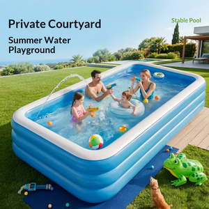 <span class=keywords><strong>Piscina</strong></span> Inflable Rectangular Ecológica y Reforzada para Niños, Bebés y Familias, Uso Interior y Exterior - Product Image 1