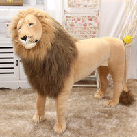 Personnalisable Lion Réaliste En Peluche Poupée Doux Coton Enfants Jouet avec Éponge Remplissage Maille Doublure Maison Statue Animal pour les Fêtes