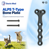 Plaque de blocage de type T Davin Med Veterinary ALPS, implant orthopédique pour petits animaux, pour la chirurgie de fixation des fractures chez le chien et le chat