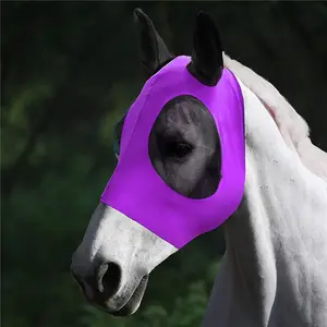 Tête de cheval mouche couverture noire universelle gaze équestre moustique couverture pour course cheval visage moustique couverture