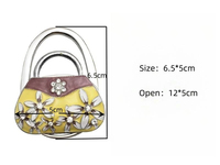 Femmes Sac à main Diamant Fleur Sac Cintre Pliable Sac à main Table Bureau Titulaire Côté Crochet Pliant Sac Crochet