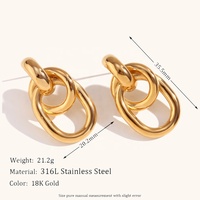 Dingran Fashion Design Winding Twisted Stud Boucles d'oreilles pour les femmes joyas de acero inoxidable al por mayor