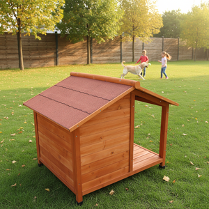Villa de Lujo para Mascotas con Balcón, Casa para Perros de Madera Sólida, Resistente a la Lluvia y al Sol, para Perros Medianos y Grandes - Product Image 5