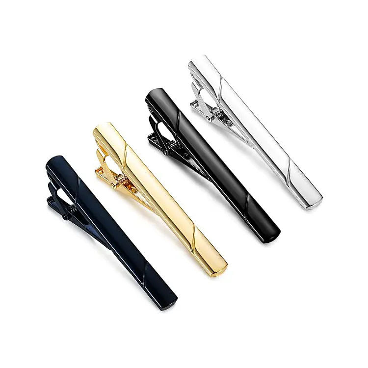 Metal Copper Simple Colourful Tie Clip Personalized Customized DIY Logo Clasp Clamps Tie Bar Clip Tie Pin for Men