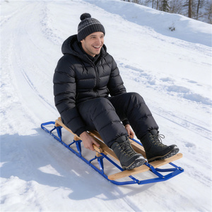 Trineo de Invierno Azul con Barra de Dirección, Diseño para Sentarse o Acostarse - Product Image 1