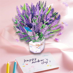 <span class=keywords><strong>Carte</strong></span> d'anniversaire pop-up fleur lys cadeau en carton <span class=keywords><strong>de</strong></span> vente chaude <span class=keywords><strong>pour</strong></span> maman femme ami saint valentin fête des mères pensant que vous vous souciez - Product Image 2