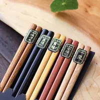 5 Pairs/Set Japanese Reusable Chopsticks Natural Beech Wood Chinese Chopsticks