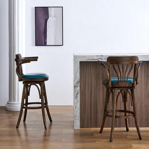 Taburete de Bar de madera de lujo de estilo británico, muebles de cafetería modernos para el hogar, sillas de Bar clásico, venta al por mayor - Product Image 5